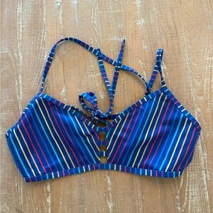 Jolyn Clothing Blue Striped Bikini Top